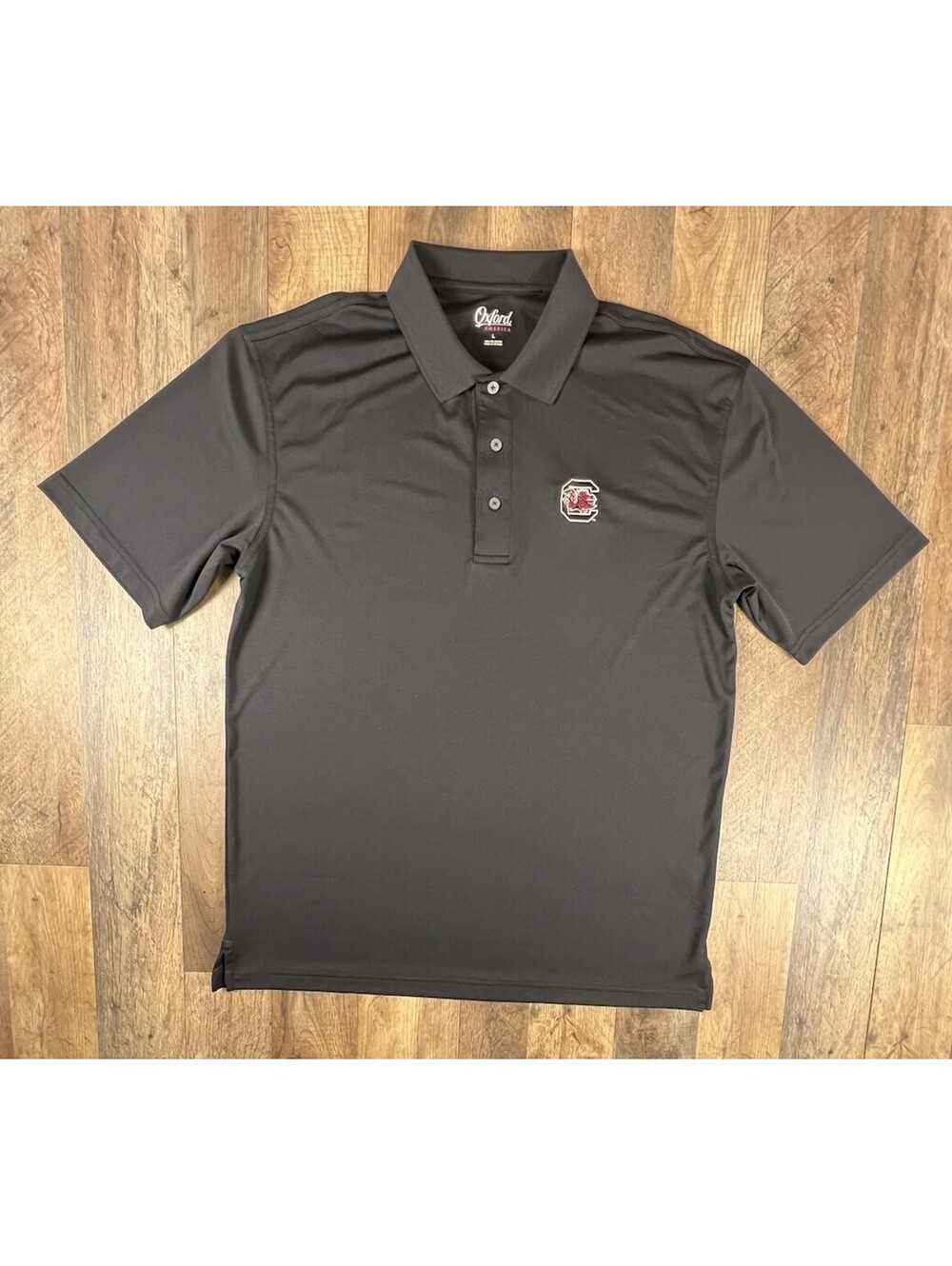 South Carolina Gamecocks Short Sleeve Black Polo Large Oxford Lightweight